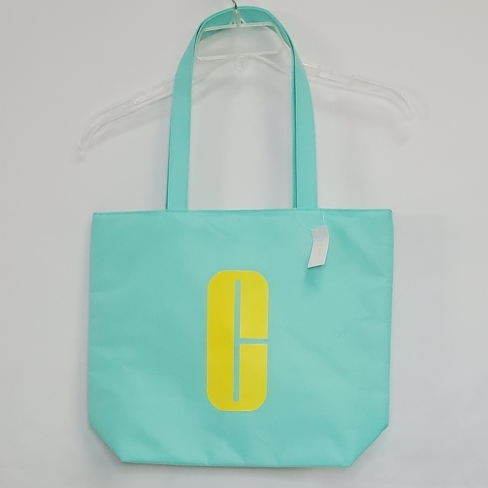 Clinique turquoise tote bag